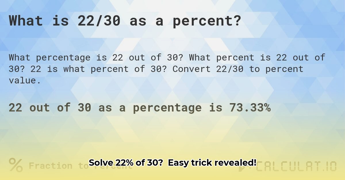 what-percent-of-30-is-22